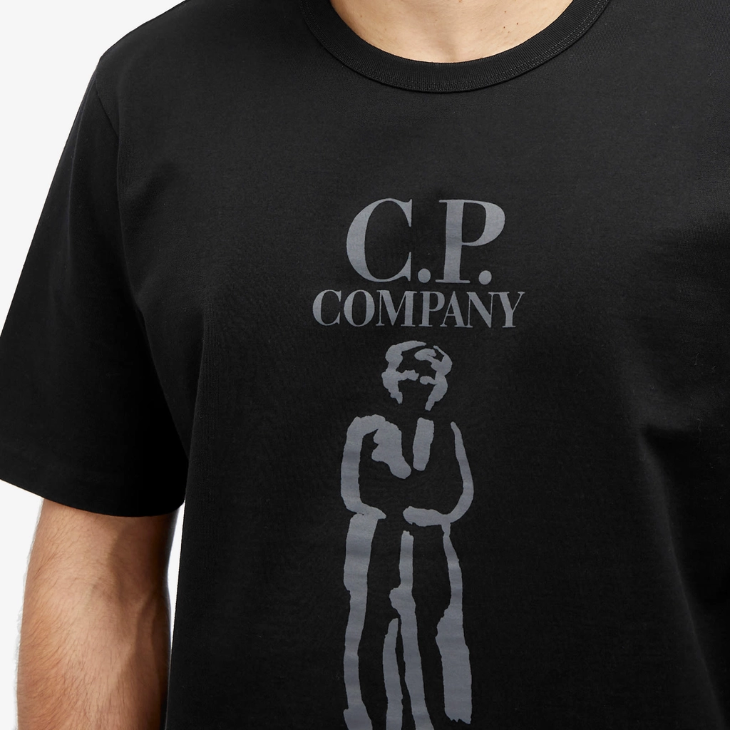 CP Company Men's 30/2 Mercerized Jersey Twisted British Sailor T Black